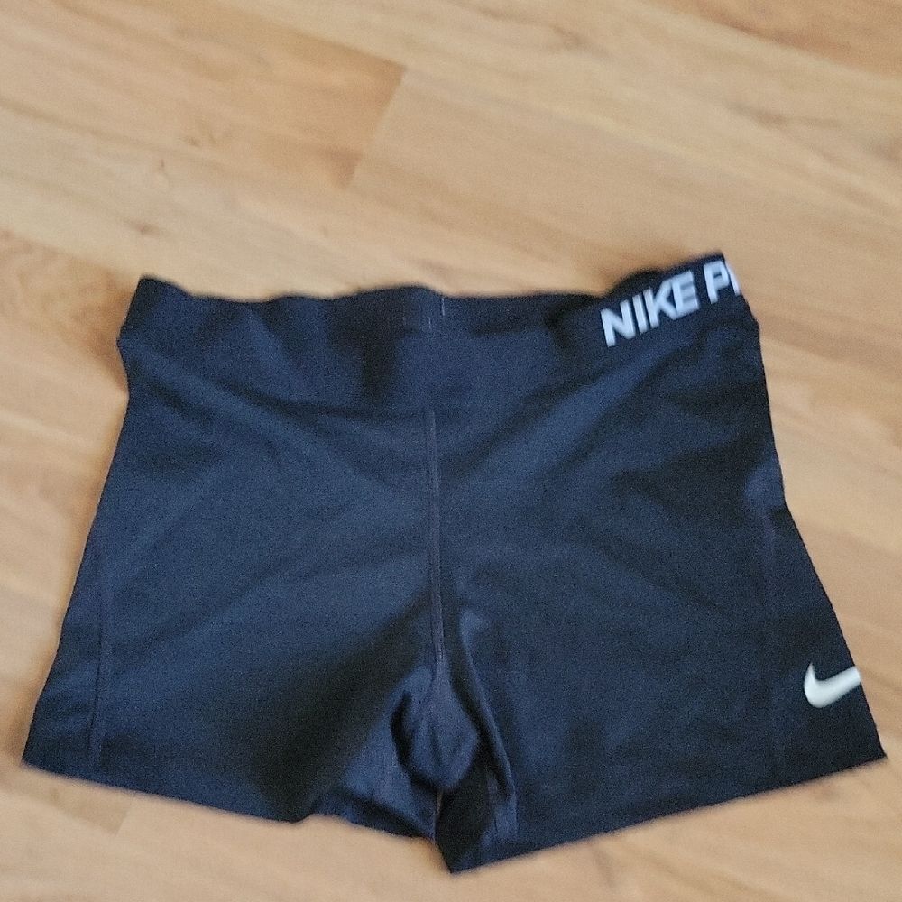 Nike Black Pro Training Shorts with White Swoosh